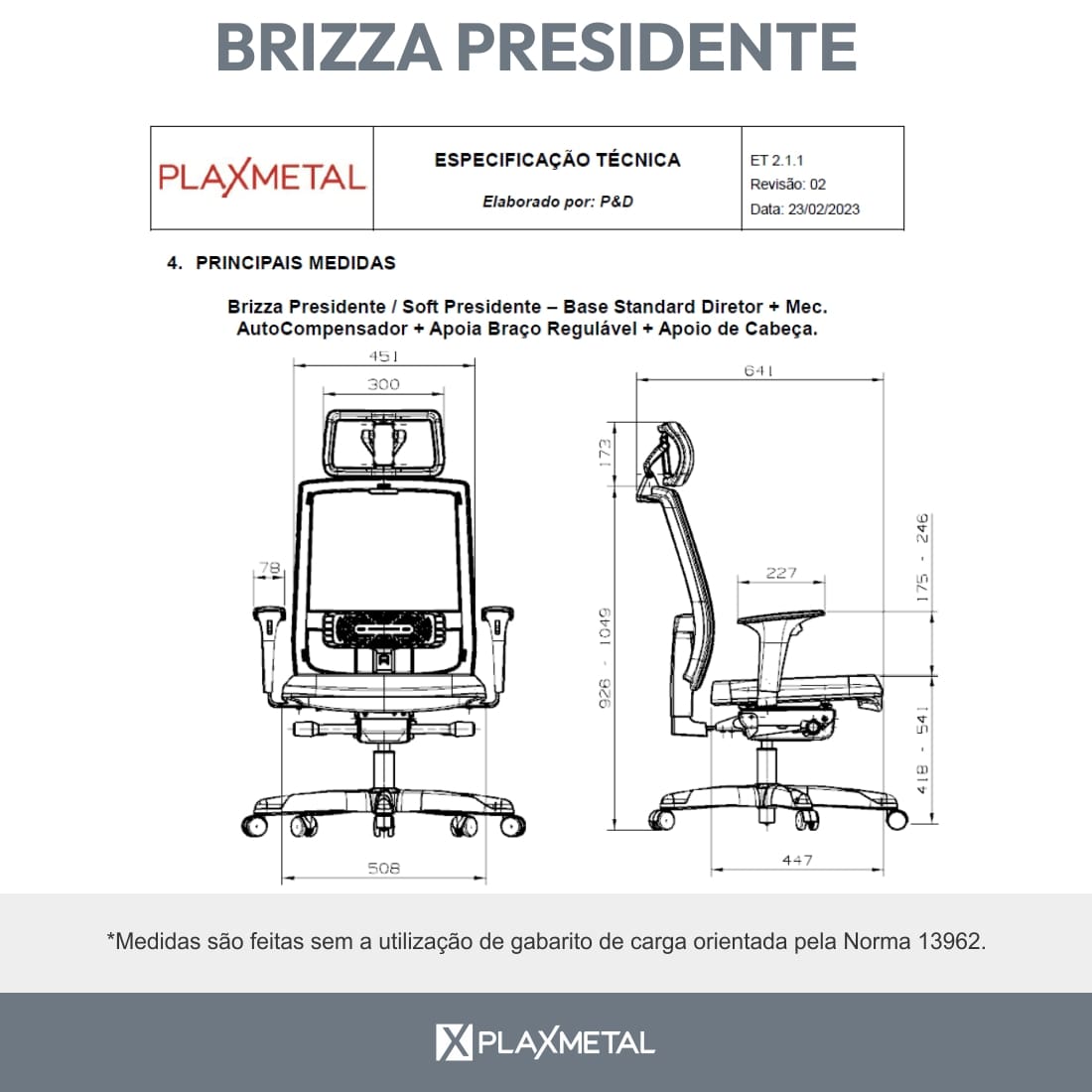 Brizza Tela Presidente c/Apoio de Cabeça - Imagem 4